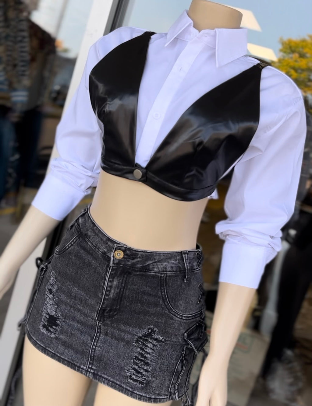 Leather blouse